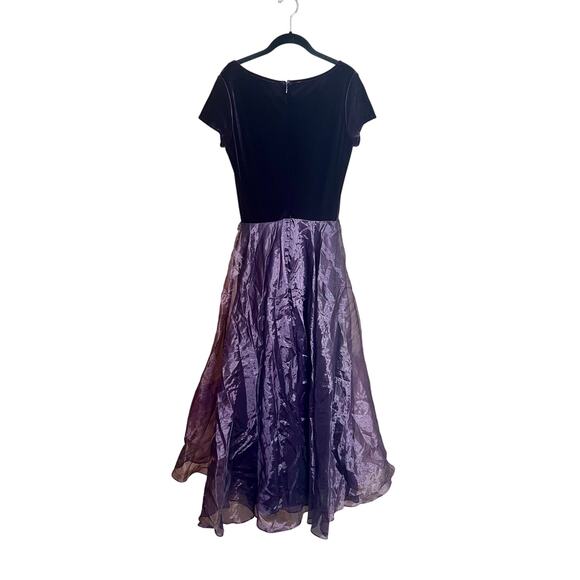 JS Collections Dress - Purple Velvet and Organza Maxi Evening Gown - 10 - Picture 2 of 7